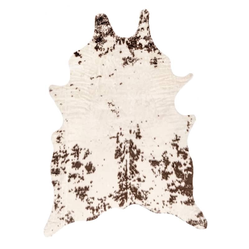 Nuloom Marcia SpinClean Machine Washable Faux Cowhide Area Rug