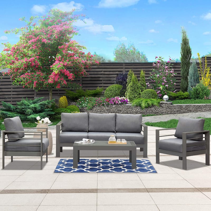 Royalcraft 4 Piece Aluminum Outdoor Patio Furniture Set