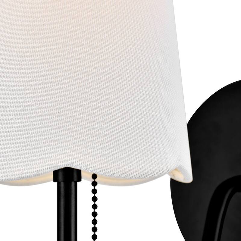 Lark 84380 Bliss 1 Light 15" Tall Wall Sconce with Off-White Linen