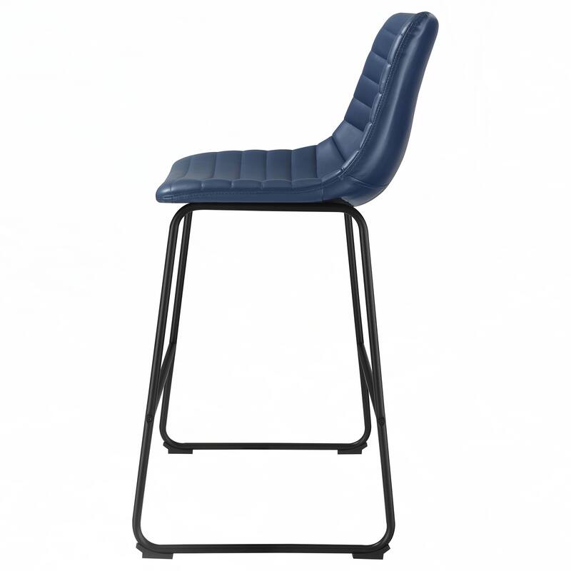 Blue Upholstered Counter Chair (Set of 2)