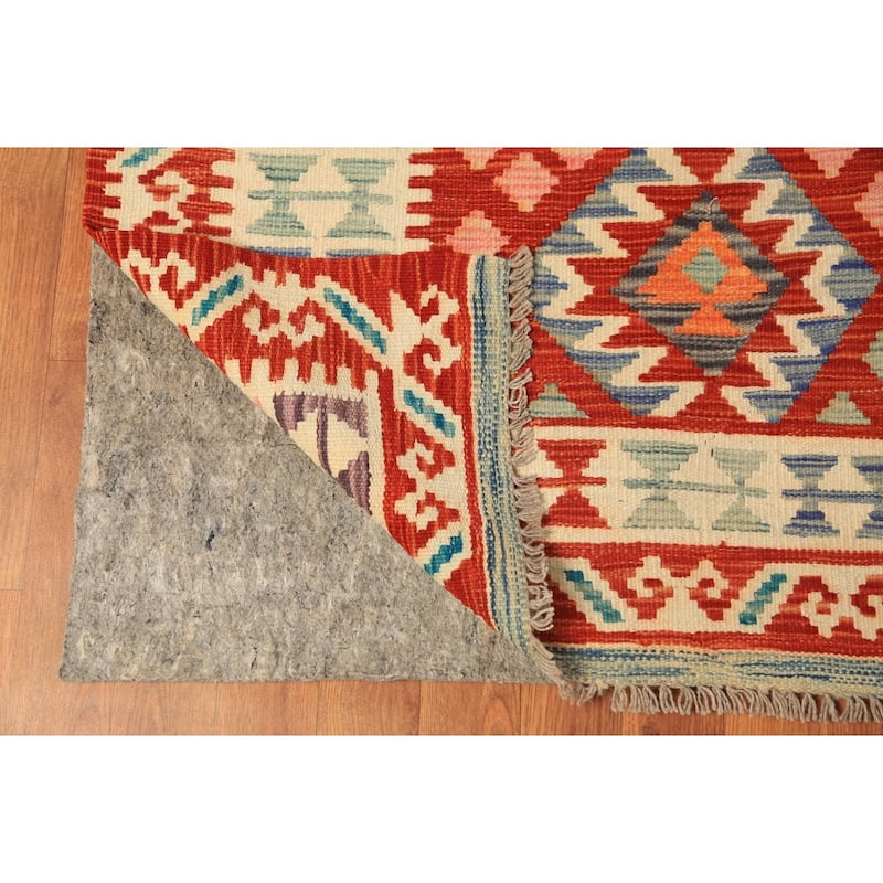 Reversable Kilim Oriental Area Rug Flatweave Living Room Wool Carpet - 9'7"x 13'0"