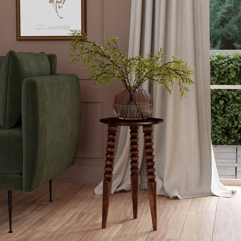 Handmade Fluornoy Wood Accent Table - Brown