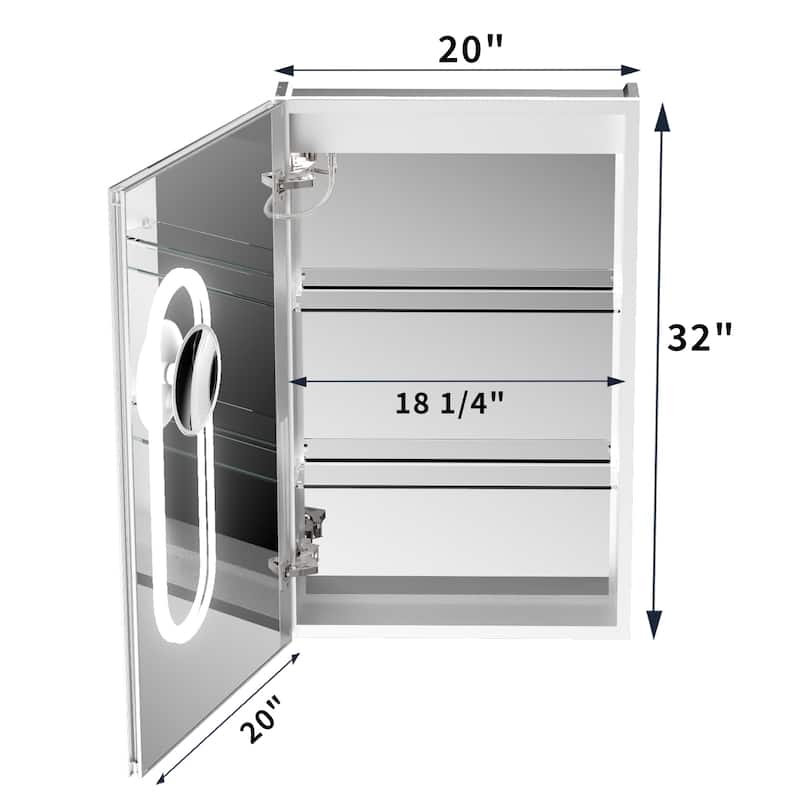 Modland 20x32" LED Recessed or Surface Medicine Cabinet with Mirror