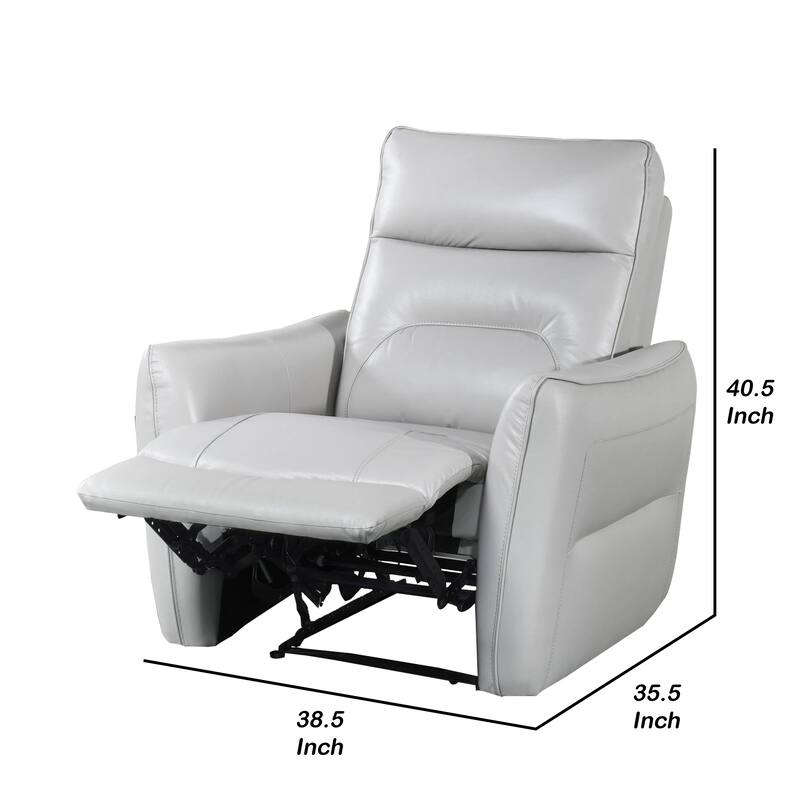 Teren Power Recliner Chair, Rich Taupe Leather Match, Foam