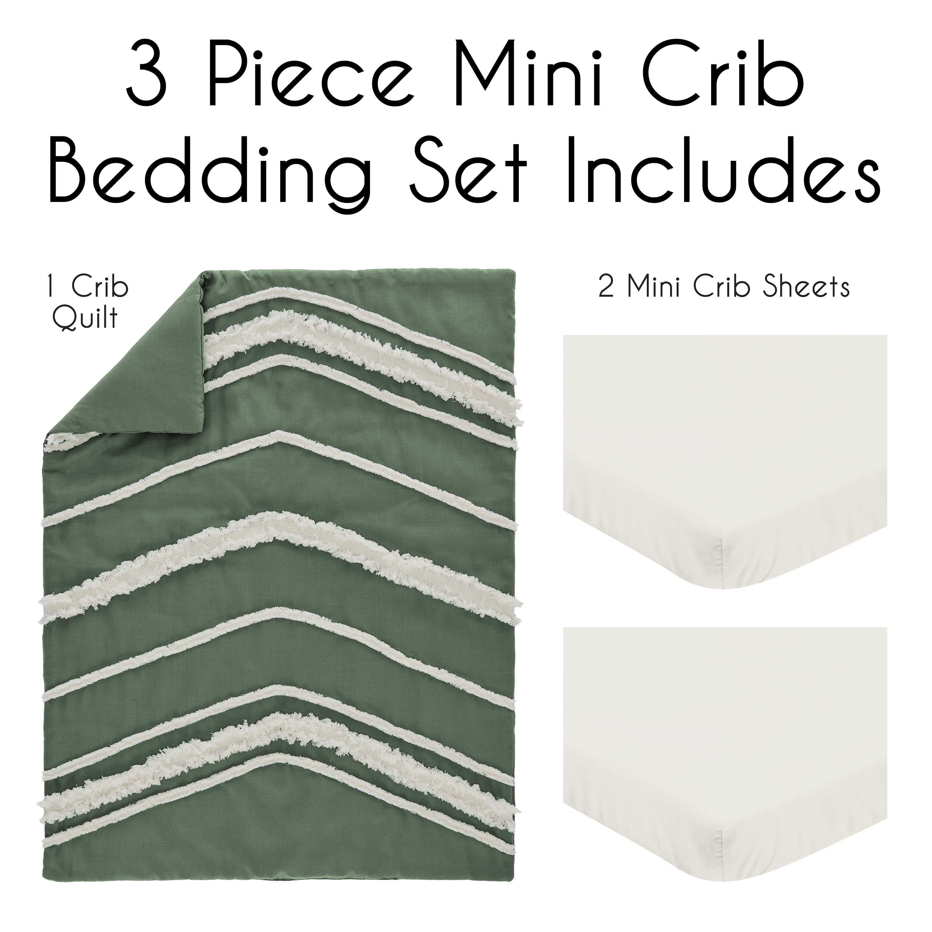 Dark green crib on sale sheet