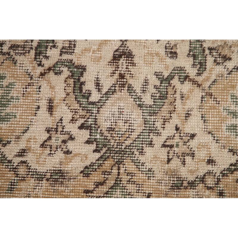 Distressed Sparta Oriental Vintage Area Rug Hand-Knotted Wool Carpet - 5'2" x 9'5"