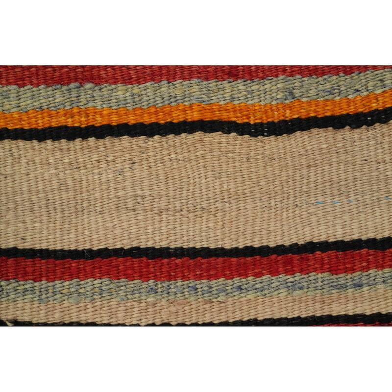 Hand Woven Oriental 100% Wool Carpet Southwestern Geometric Multi-Colored Kilim Area Rug - 7' 10'' X 5' 4''