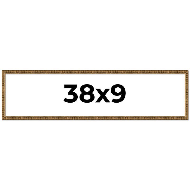 38x9 Frame Gold Solid Wood Picture Frame - Complete Modern Photo Frame