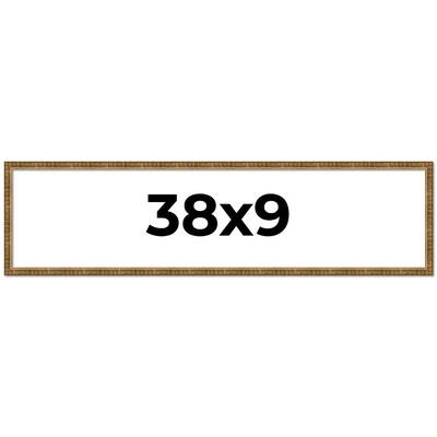 38x9 Frame Gold Solid Wood Picture Frame - Complete Modern Photo Frame