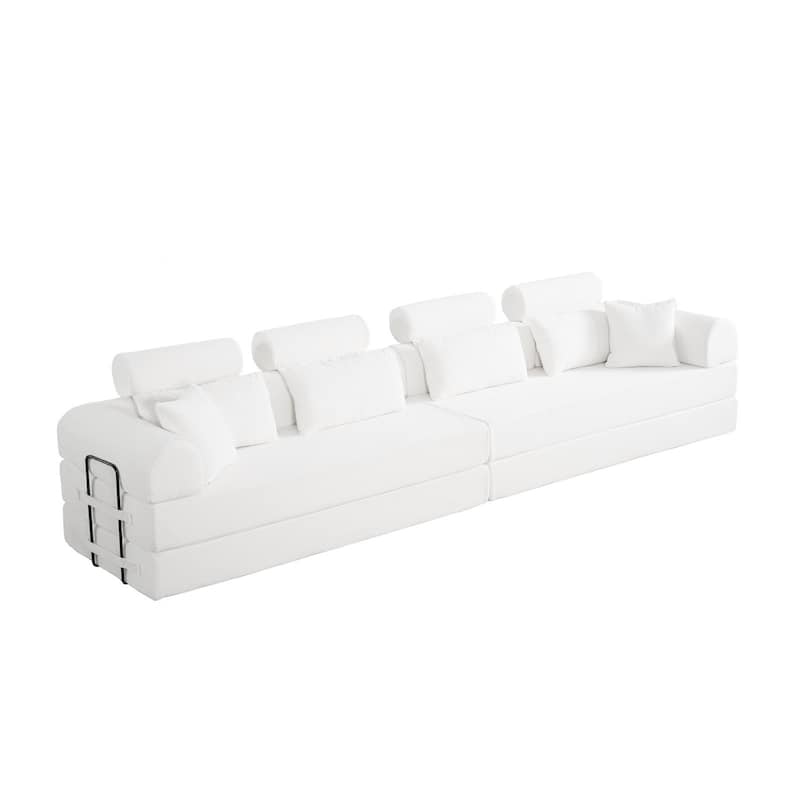 L shape Modular Sectional Sofa, Compressed Sectional Sofa Corduroy Couch, Unfold into a bed, Comfy Compressed Sofa Couch