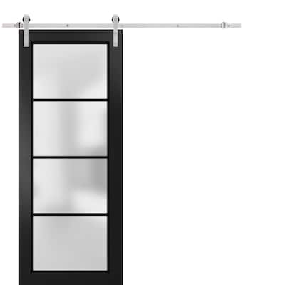 Sturdy Barn Door 18 x 80 Planum 2132 Matte Black 6.6FT