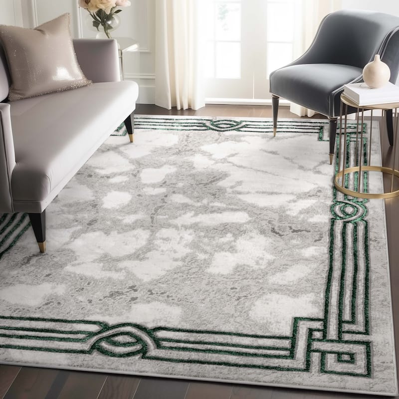 Well Woven Fairmont Huntington Retro Mosaic Marble Pattern Area Rug - 5' 3" x 7' 3" - Green