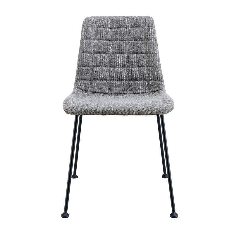 Elma Side Chair in Black Fabric with Matte Black Frame and Legs - Set of 2 - Grey