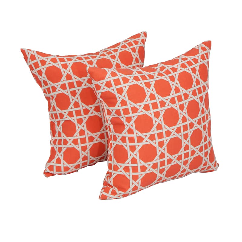 Blazing Needles 17-inch Square Polyester Outdoor Throw Pillows (Set of 2) - Kane Coral