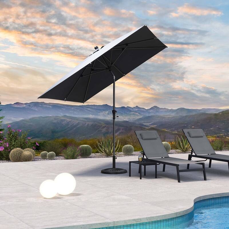 PURPLE LEAF Heavy-duty Crank and Tilt Table Umbrella Outdoor Patio Market Umbrella