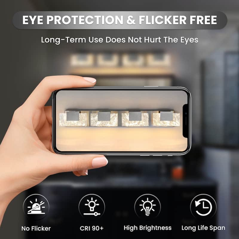 Modern Bathroom Vanity Light LED Dimmable Wall Sconce with UL Certified - 16 inches and above