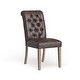 preview thumbnail 17 of 22, Benchwright Premium Tufted Rolled Back Parsons Chairs (Set of 2) by iNSPIRE Q Artisan Brown Bonded Leather