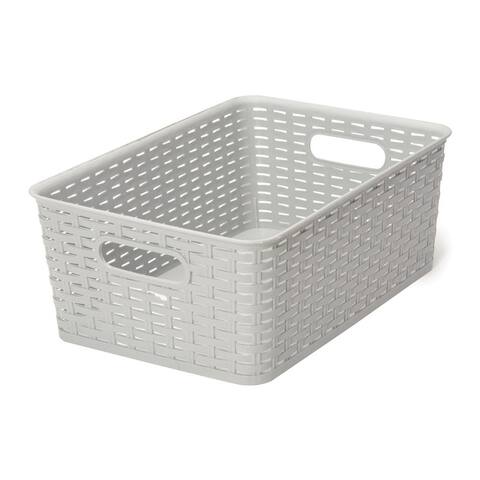 YBM Home Plastic Rattan Storage Box Basket Organizer, BA425