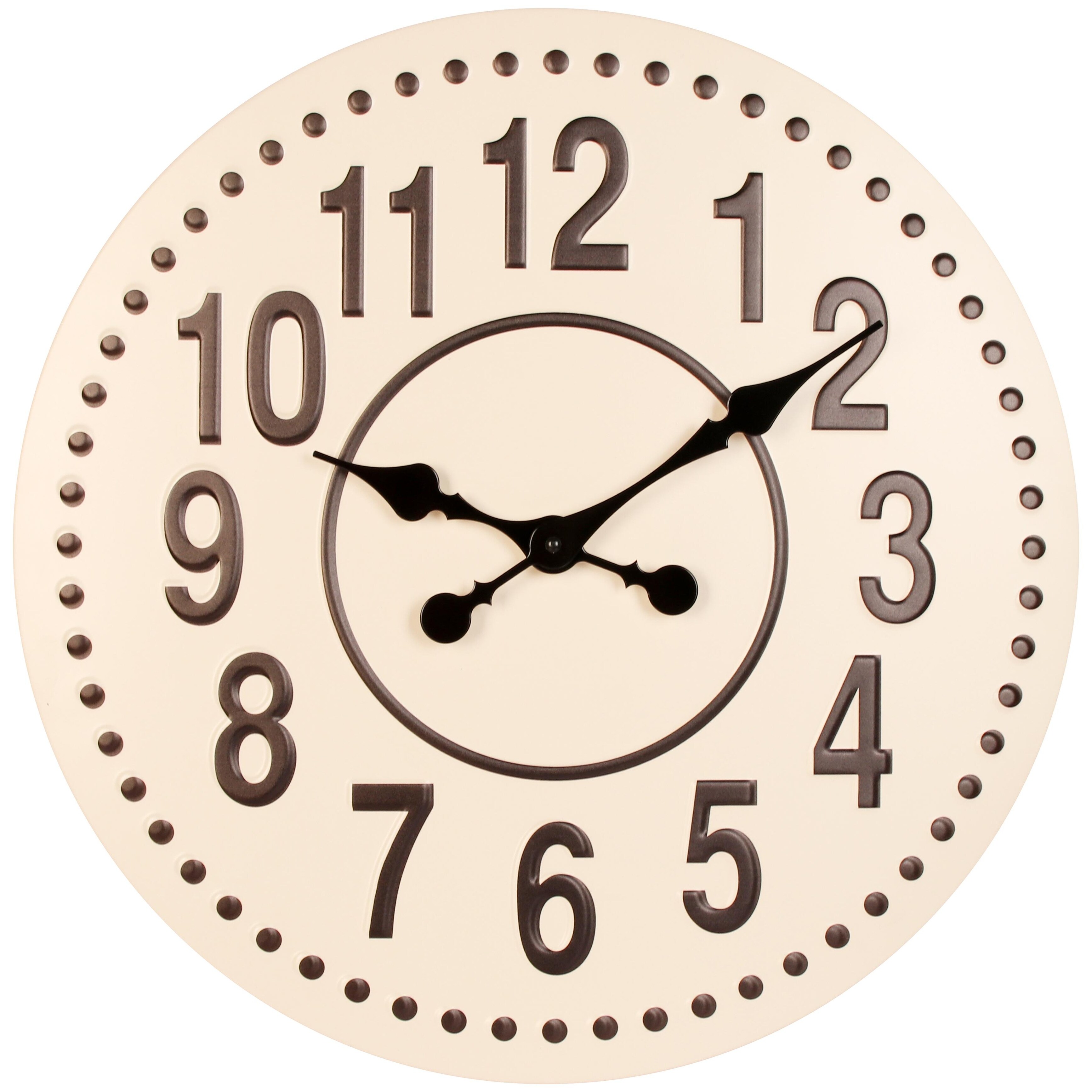 Gunmetal 20 Inch Large Decorative Metal Farmhouse Wall Clock Overstock 31628823