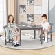preview thumbnail 4 of 19, Costway Wooden Kids Table and 2 Chairs Set with Rubber Wood Legs - See Details
