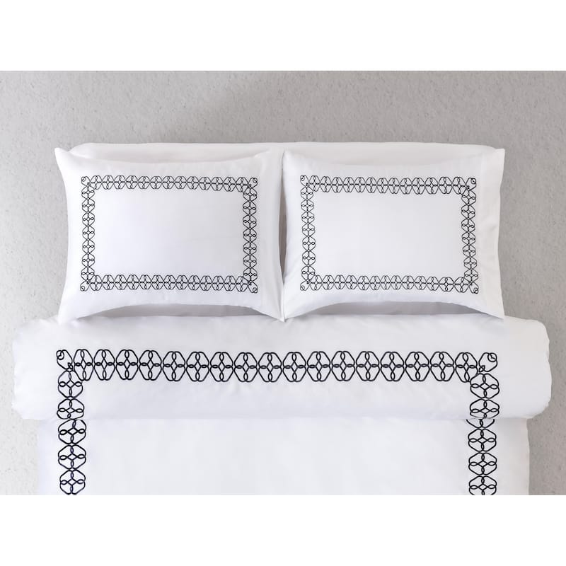 Brooks Brothers Engaged Embroidered Cotton Sateen Sham Case Pair