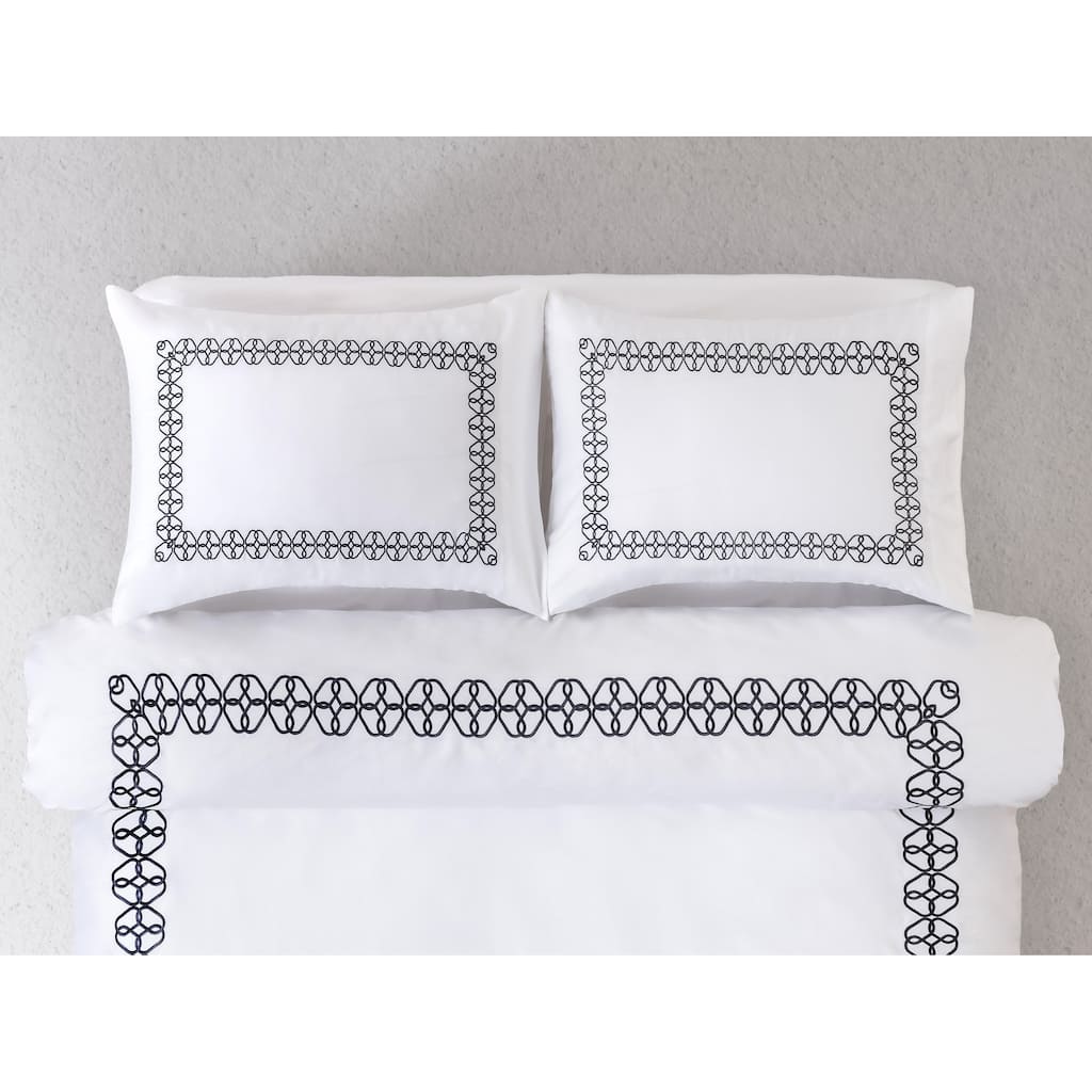 Brooks Brothers Engaged Embroidered Cotton Sateen Sham Case Pair
