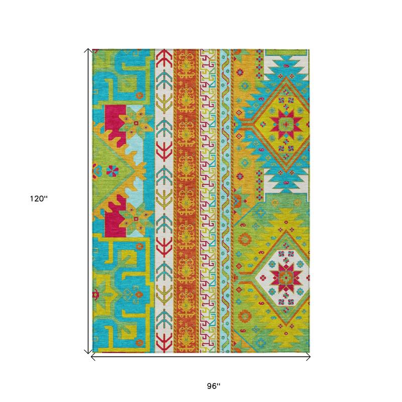 HomeRoots Aztec Transitional Rectangle Outdoor Rug