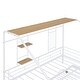 preview thumbnail 12 of 12, Full Metal House Bed with Trundle, Sturdy Bedframe w/Built-in Shelf and Grid for Kids Bedroom, Dorm, No Box Spring Needed, White