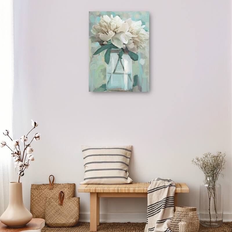 Farmhouse Peonies I By Studio Arts Canvas Art Print