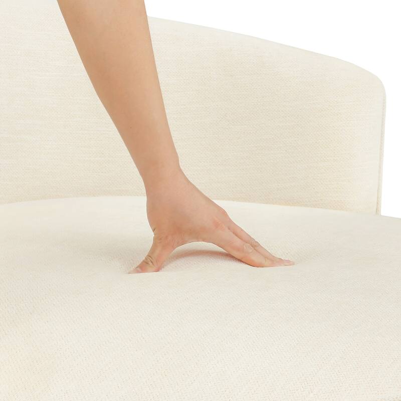 Modern 40.''W Upholstered Comfortable Swivel Barrel Accent Chair with Pillows