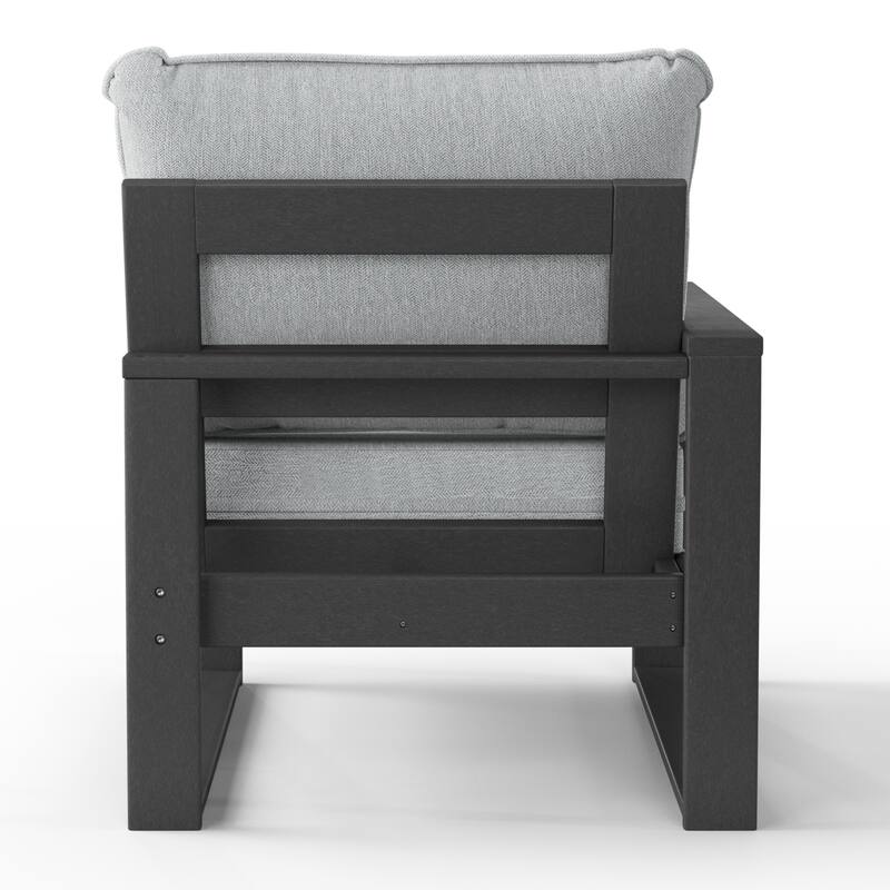 Polytrends Endless Patio Deep Seating Left Arm Chair with Gray Frame