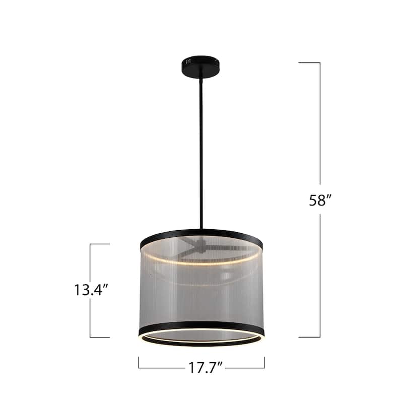 Artcraft Cora Integrated LED Pendant - Black Finish