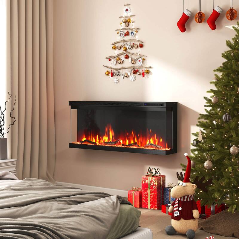 Costway 40" Wide 3-Sided Electric Fireplace Insert with Remote Control - See Details