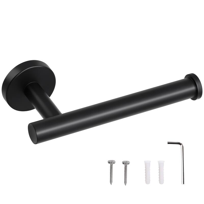 Toilet Paper Holder Towel Tissue Holder for Bathroom Stainless Steel - Matte Black - 6.5" x 3.2" x 2"(L*W*H)