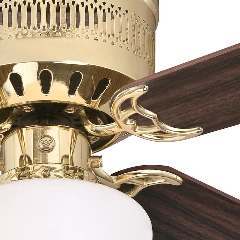 Westinghouse Lighting Casanova Supreme 42-Inch 4-Blade Indoor Ceiling Fan with LED Light and Opal Schoolhouse Glass