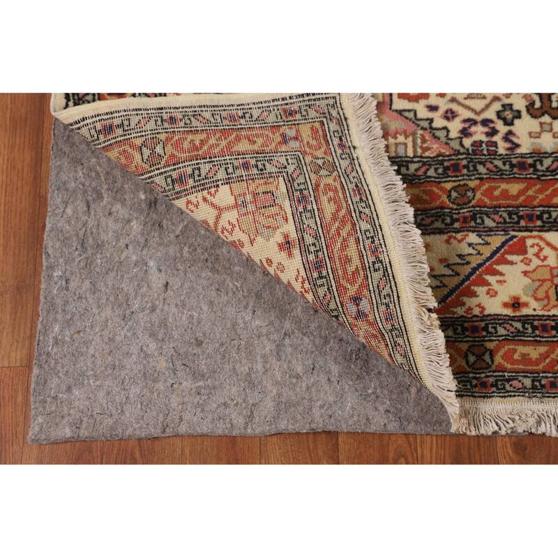 Geometric Anatolian Oriental Vintage Area Rug Hand-Knotted Wool Carpet - 6'9" X 10'0"