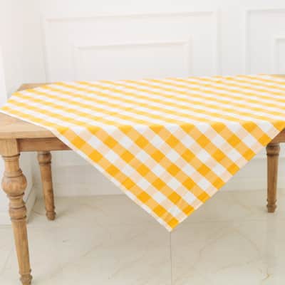 Yellow And White Buffalo Check Tablecloth