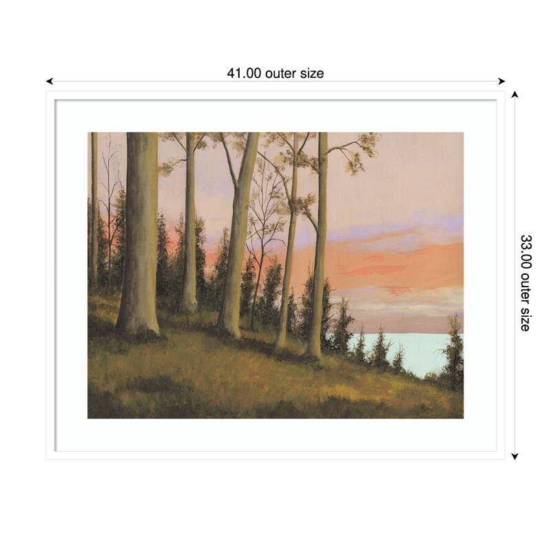 Remote Lakeshore No. 2 by Michael Willett Wood Framed Wall Art Print - Svelte White - 41 x 33 in