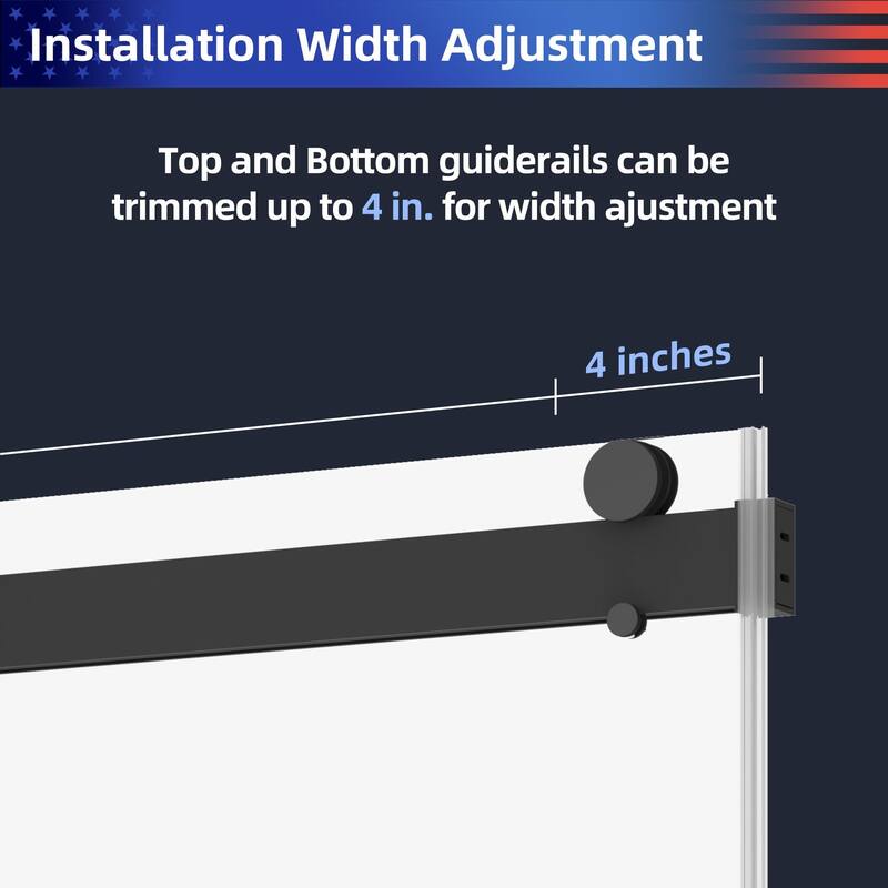 Sliding Frameless Shower Door with 3/8 Inch (10mm) Thick Tampered Glass