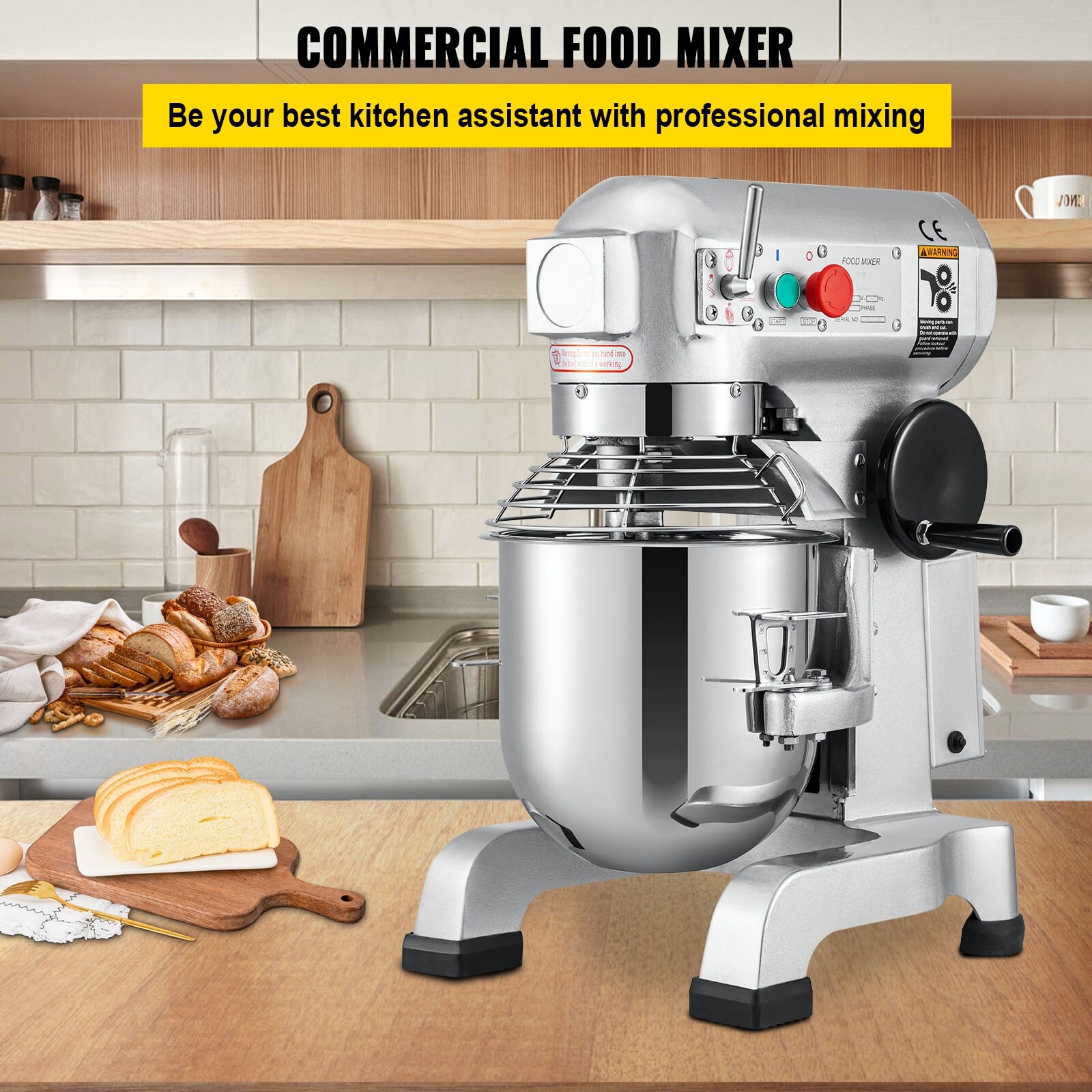 VEVOR Commercial Food Mixer 10/15Qt Mixer 3 Speed Adjustable 110/178/390  RPM Dough Food mixer Pizza Bakery - On Sale - Bed Bath & Beyond - 37181674