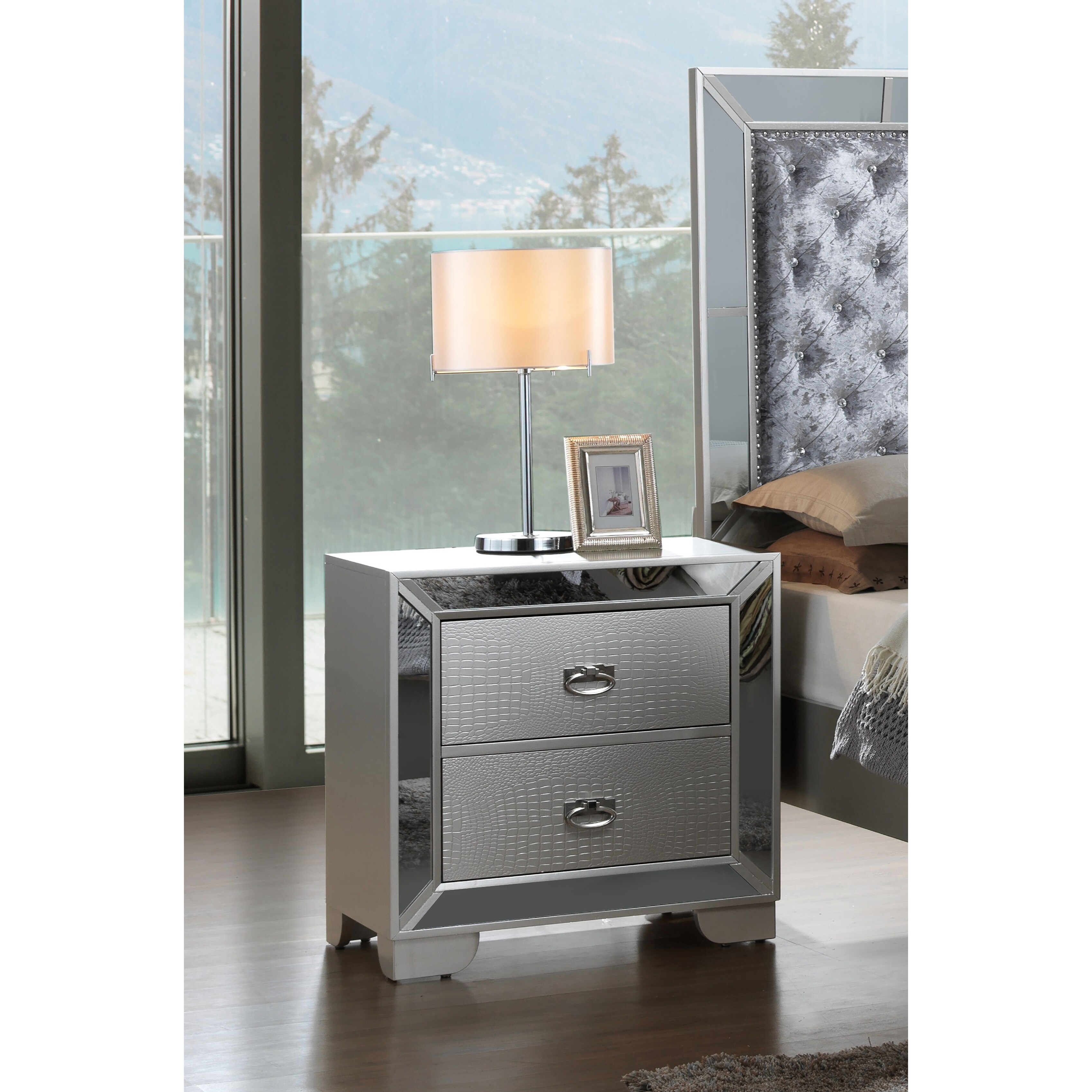 Large mirrored deals bedside cabinets