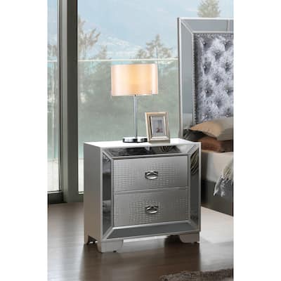 Modern Bedroom Cabinet with Two Drawers Bedside Table Storage Nightstand for Bedroom
