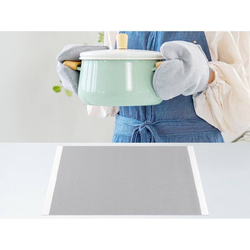 Placemats Set of 6 PVC Placemats for Kitchen Dining Table Decor Heat Resistant Table Placemats Wipeable Table Mat - 18*12in