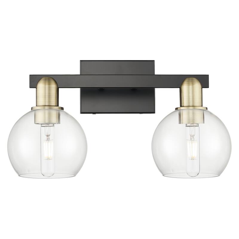 Innovations Lighting 716-2W-10-17 Athens Vanity Athens 2 Light 17" - Black Antique Brass / Clear
