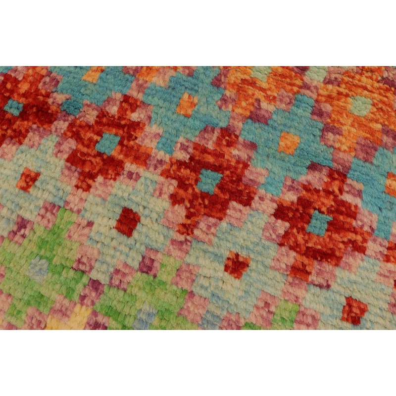 Eclectic Balochi Mullen Rust/Blue Hand Knotted Wool Rug - 4'6'' x 7'11''