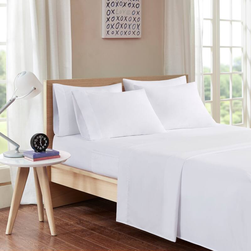 Microfiber Sheet Set with Side Storage Pockets by Intelligent Design - Full - White