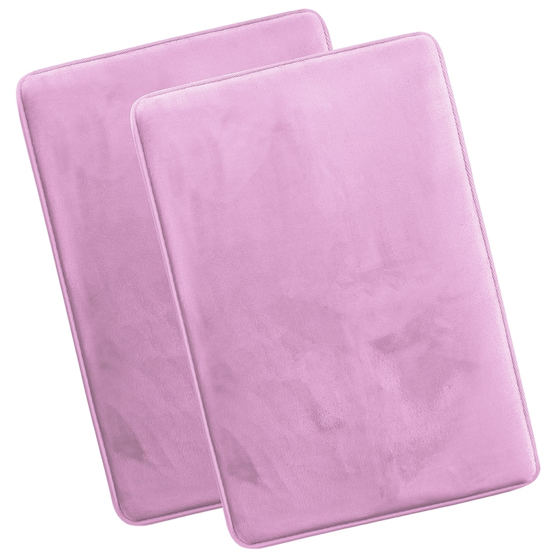 Clara Clark Ultra Soft Plush Bathroom Rug - Non-Slip, Velvet, Memory Foam Bath Mat - Set of 2 - Set of 2 (20x32) - Lavender Dream
