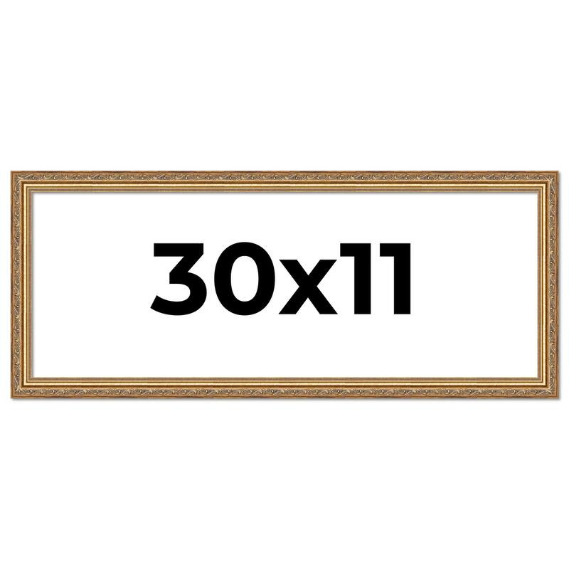 30x11 Frame Red Solid Wood Picture Frame Width 1.75 Inches | Interior Frame Depth 1 13/16 Inches