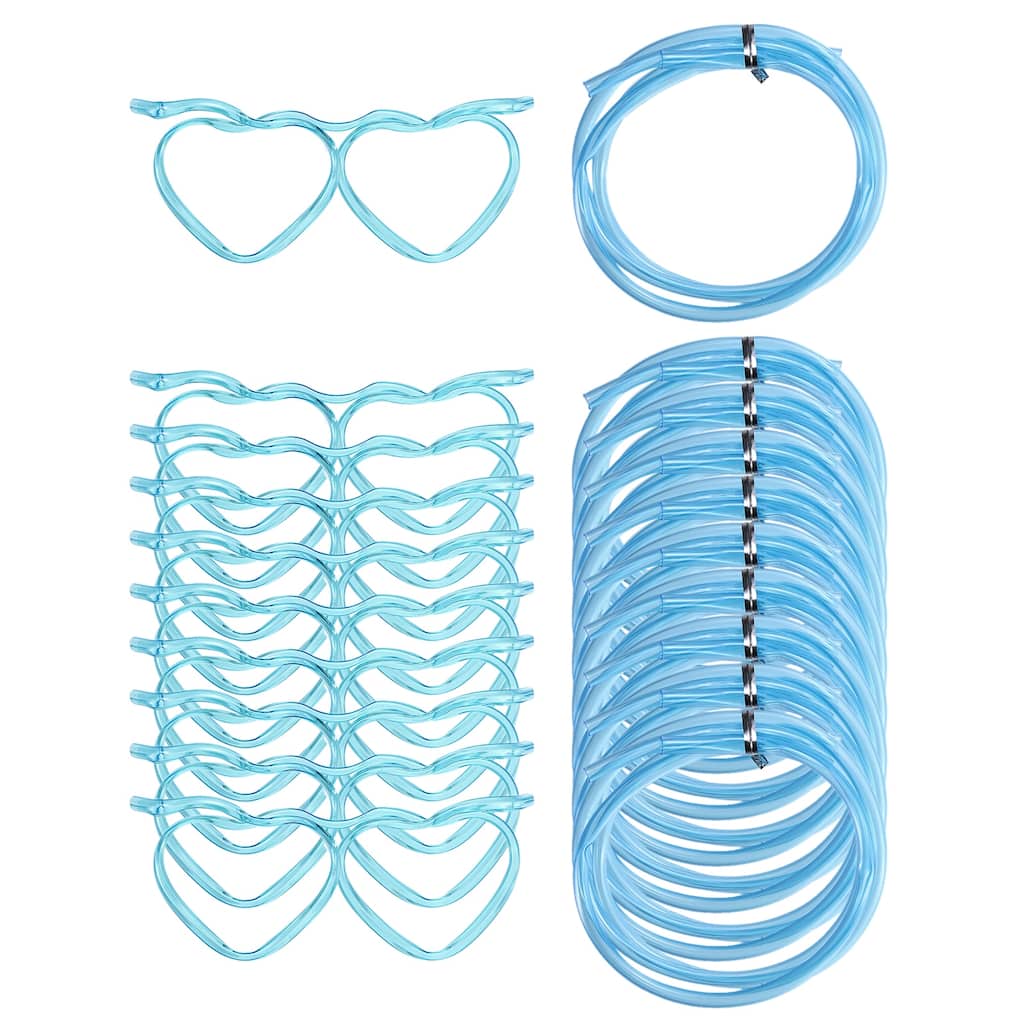 16 Pcs Straw Glasses, Plastic Novelty Drinking Eyeglasses Straws