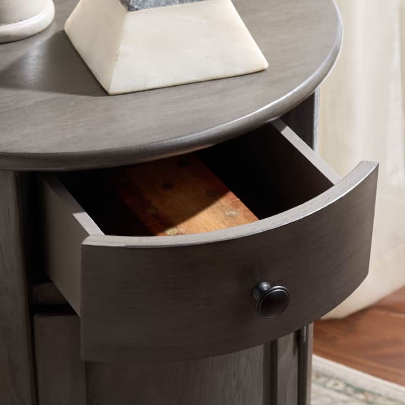 SAFAVIEH Celestia Grey Swivel Storage Accent Table - 18"W x 18"D x 26"H